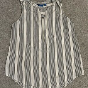 Apt 9 Women’s Striped Dress Top with Zipper Front Size Medium